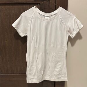 White Short Sleeve Athletic Top